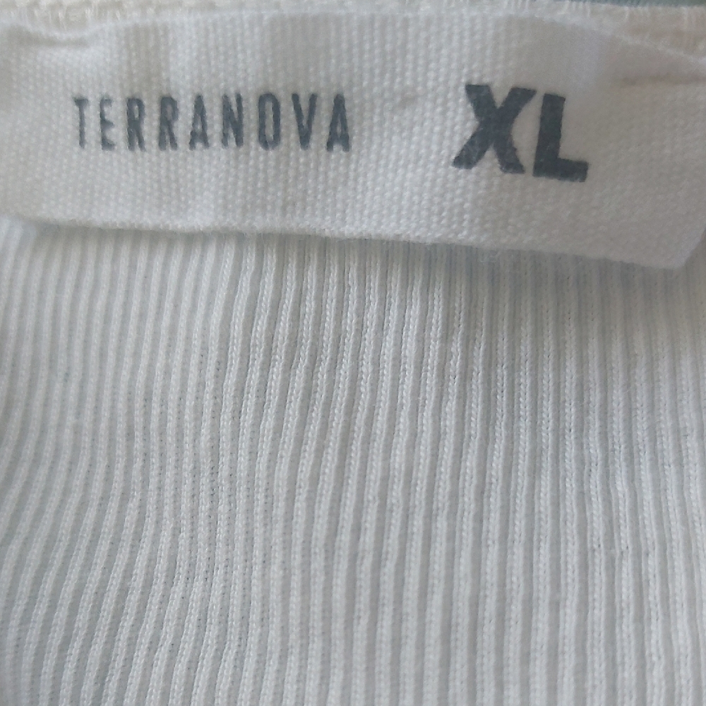 NWOT, TERRANOVA Size XL, Elegant White Lace Trimmed Women's Top, 100% Cotton - Picture 6 of 8